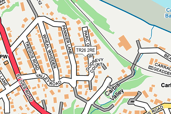 TR26 2RE map - OS OpenMap – Local (Ordnance Survey)