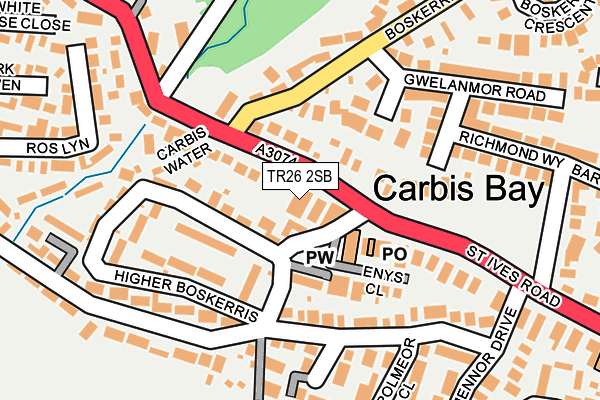 TR26 2SB map - OS OpenMap – Local (Ordnance Survey)
