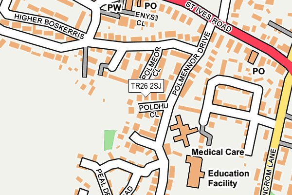 TR26 2SJ map - OS OpenMap – Local (Ordnance Survey)