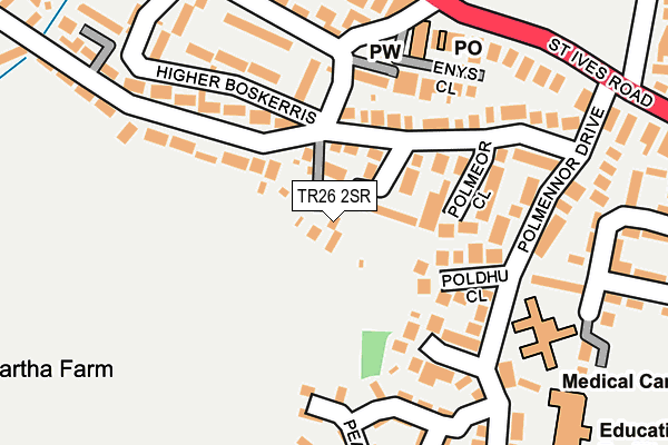 TR26 2SR map - OS OpenMap – Local (Ordnance Survey)