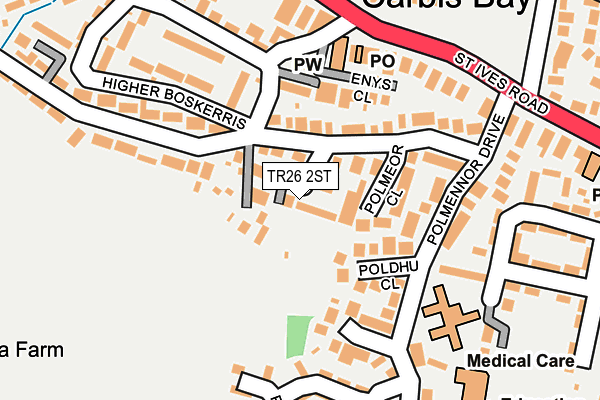 TR26 2ST map - OS OpenMap – Local (Ordnance Survey)