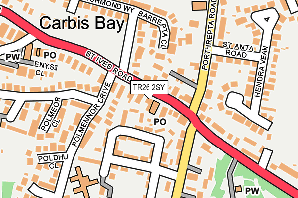 TR26 2SY map - OS OpenMap – Local (Ordnance Survey)