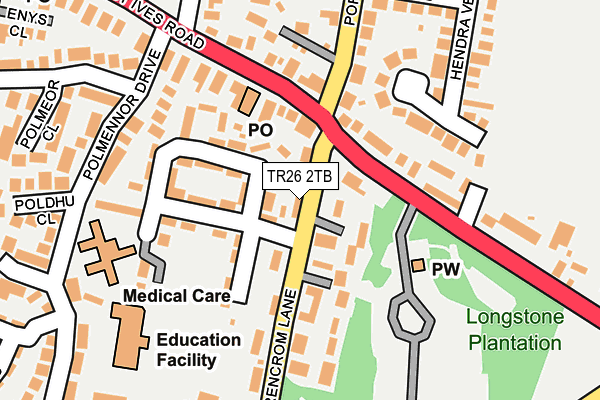 TR26 2TB map - OS OpenMap – Local (Ordnance Survey)