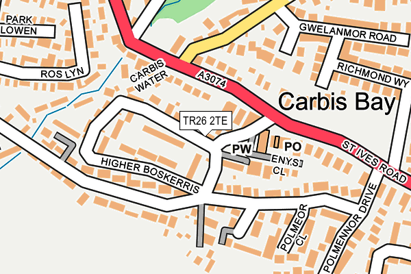 TR26 2TE map - OS OpenMap – Local (Ordnance Survey)