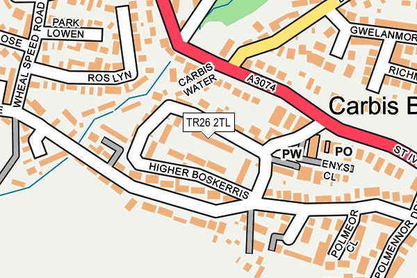 TR26 2TL map - OS OpenMap – Local (Ordnance Survey)