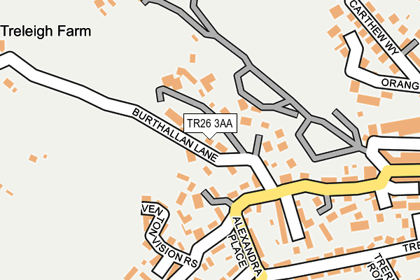 TR26 3AA map - OS OpenMap – Local (Ordnance Survey)