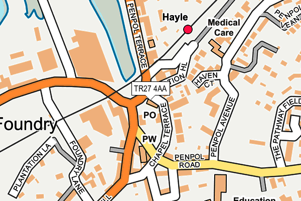 TR27 4AA map - OS OpenMap – Local (Ordnance Survey)