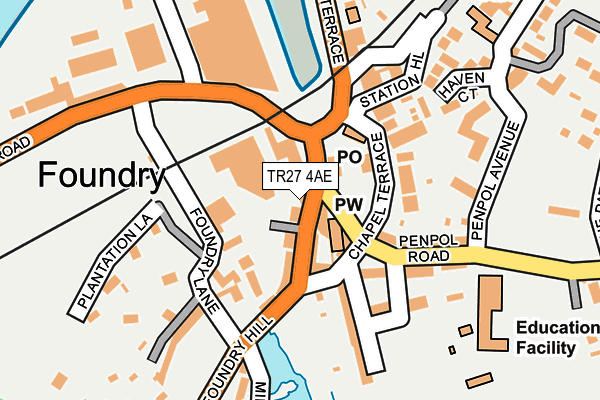 TR27 4AE map - OS OpenMap – Local (Ordnance Survey)