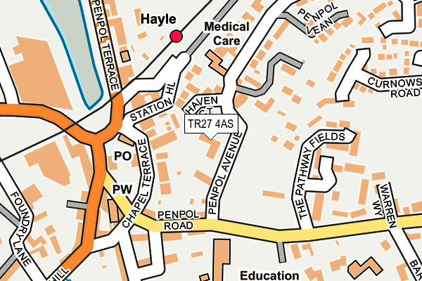 TR27 4AS map - OS OpenMap – Local (Ordnance Survey)