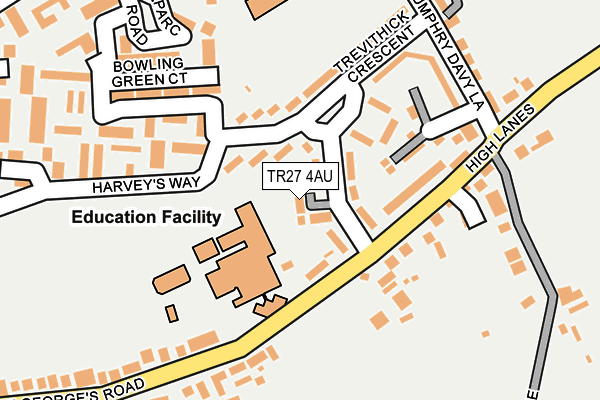 TR27 4AU map - OS OpenMap – Local (Ordnance Survey)