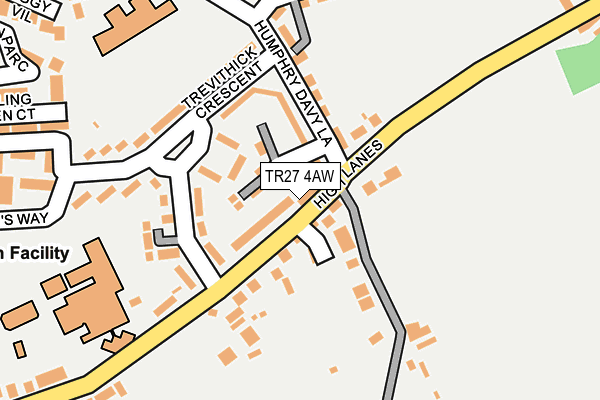 TR27 4AW map - OS OpenMap – Local (Ordnance Survey)