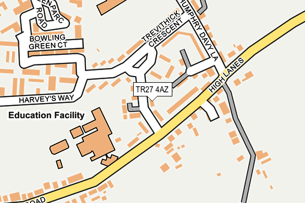 TR27 4AZ map - OS OpenMap – Local (Ordnance Survey)