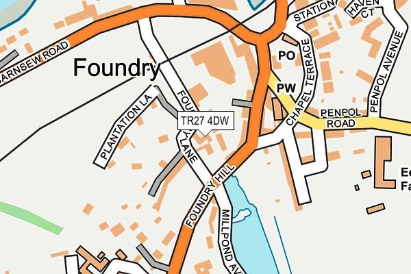 TR27 4DW map - OS OpenMap – Local (Ordnance Survey)