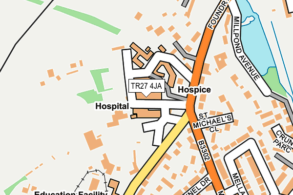 TR27 4JA map - OS OpenMap – Local (Ordnance Survey)