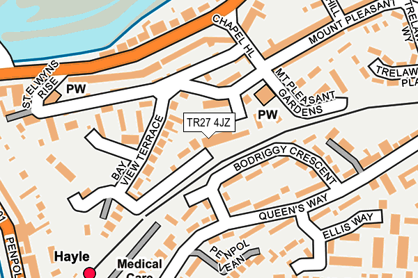 TR27 4JZ map - OS OpenMap – Local (Ordnance Survey)