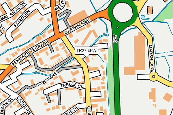 TR27 4PW map - OS OpenMap – Local (Ordnance Survey)