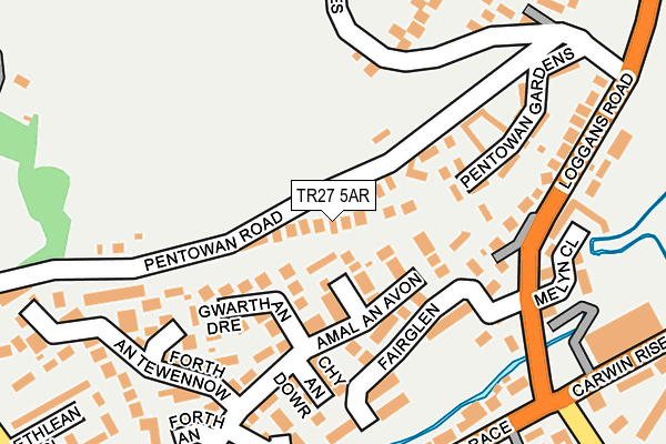 TR27 5AR map - OS OpenMap – Local (Ordnance Survey)