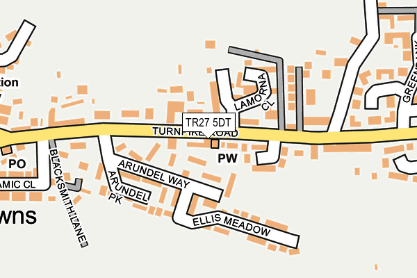 TR27 5DT map - OS OpenMap – Local (Ordnance Survey)
