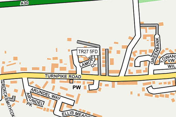 TR27 5FD map - OS OpenMap – Local (Ordnance Survey)