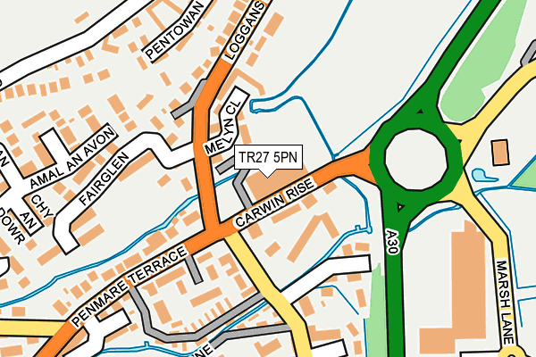 TR27 5PN map - OS OpenMap – Local (Ordnance Survey)
