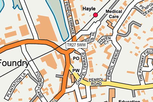 TR27 5WW map - OS OpenMap – Local (Ordnance Survey)