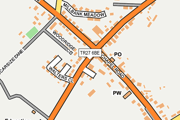 TR27 6BE map - OS OpenMap – Local (Ordnance Survey)