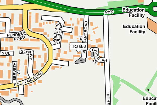TR3 6BB map - OS OpenMap – Local (Ordnance Survey)