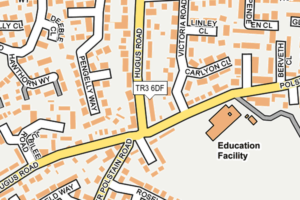 TR3 6DF map - OS OpenMap – Local (Ordnance Survey)