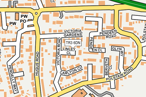 TR3 6DN map - OS OpenMap – Local (Ordnance Survey)