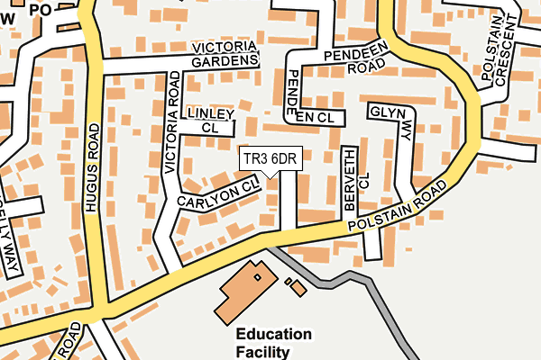 TR3 6DR map - OS OpenMap – Local (Ordnance Survey)