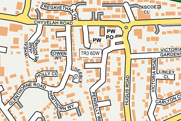 TR3 6DW map - OS OpenMap – Local (Ordnance Survey)