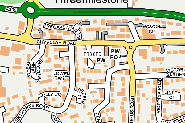 TR3 6FD map - OS OpenMap – Local (Ordnance Survey)