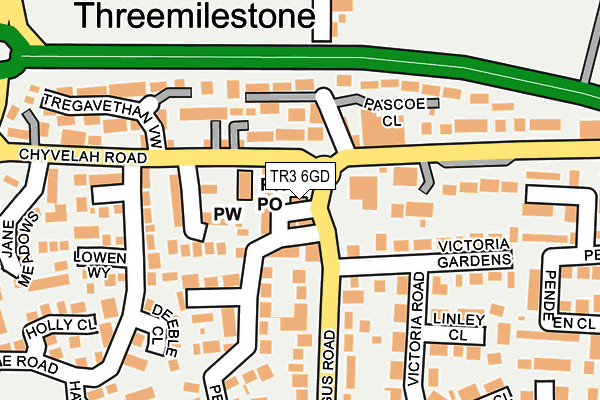 TR3 6GD map - OS OpenMap – Local (Ordnance Survey)