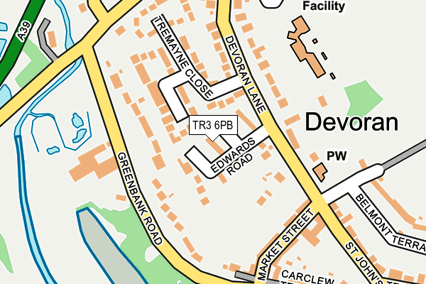 TR3 6PB map - OS OpenMap – Local (Ordnance Survey)