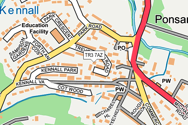 TR3 7AZ map - OS OpenMap – Local (Ordnance Survey)