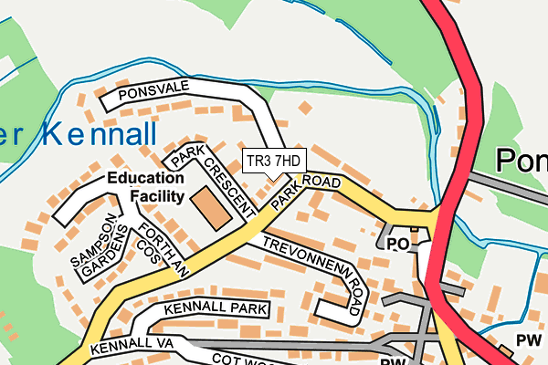 TR3 7HD map - OS OpenMap – Local (Ordnance Survey)