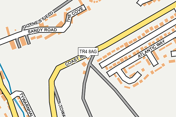TR4 8AG map - OS OpenMap – Local (Ordnance Survey)