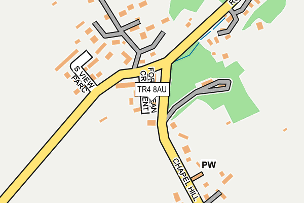 TR4 8AU map - OS OpenMap – Local (Ordnance Survey)