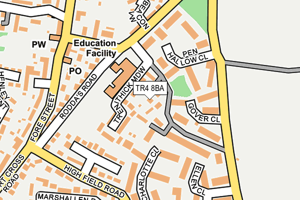 TR4 8BA map - OS OpenMap – Local (Ordnance Survey)