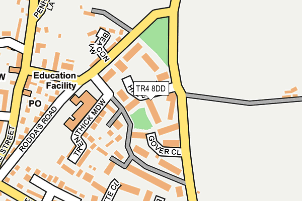 TR4 8DD map - OS OpenMap – Local (Ordnance Survey)