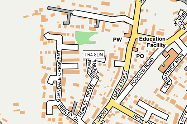 TR4 8DN map - OS OpenMap – Local (Ordnance Survey)