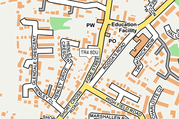 TR4 8DU map - OS OpenMap – Local (Ordnance Survey)