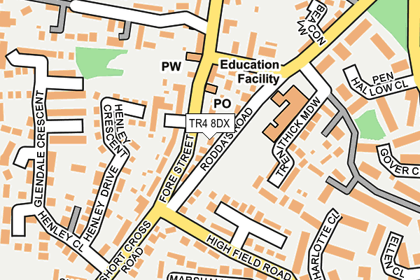 TR4 8DX map - OS OpenMap – Local (Ordnance Survey)