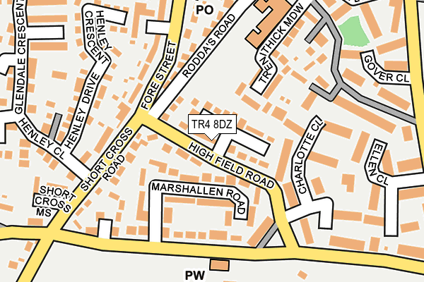 TR4 8DZ map - OS OpenMap – Local (Ordnance Survey)