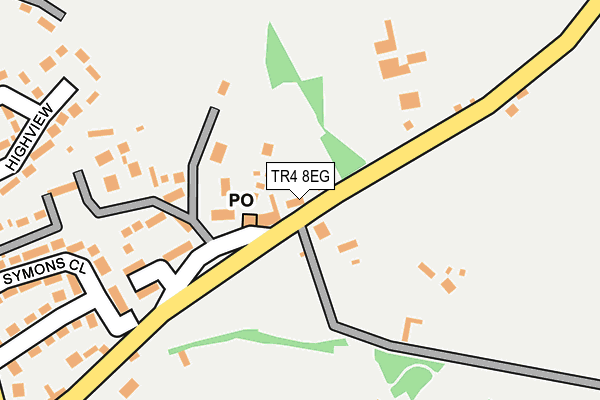 TR4 8EG map - OS OpenMap – Local (Ordnance Survey)