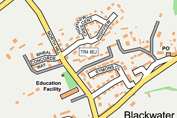 TR4 8EJ map - OS OpenMap – Local (Ordnance Survey)