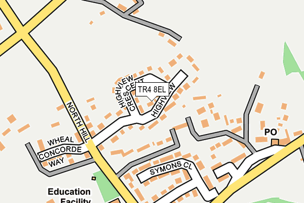 TR4 8EL map - OS OpenMap – Local (Ordnance Survey)