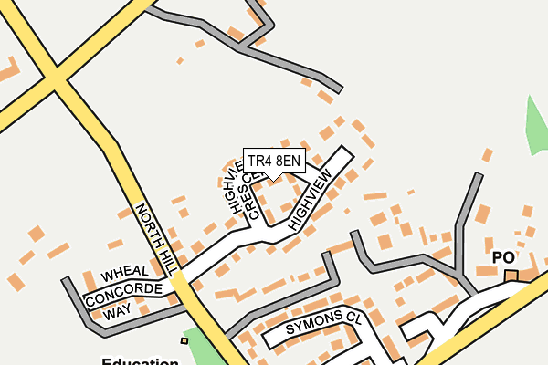TR4 8EN map - OS OpenMap – Local (Ordnance Survey)