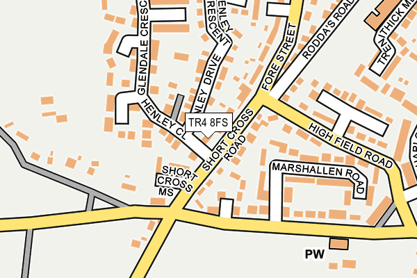 TR4 8FS map - OS OpenMap – Local (Ordnance Survey)