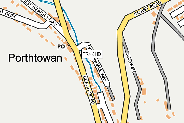 TR4 8HD map - OS OpenMap – Local (Ordnance Survey)